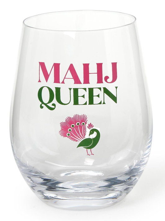 Two's Company Mahjong Stemless Wine Glass