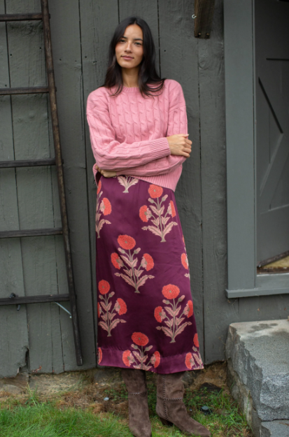 Marea Lydia Skirt Burgundy Zinnia