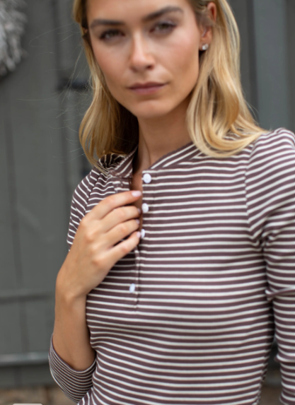 Marea Puff Sleeve Henley Top