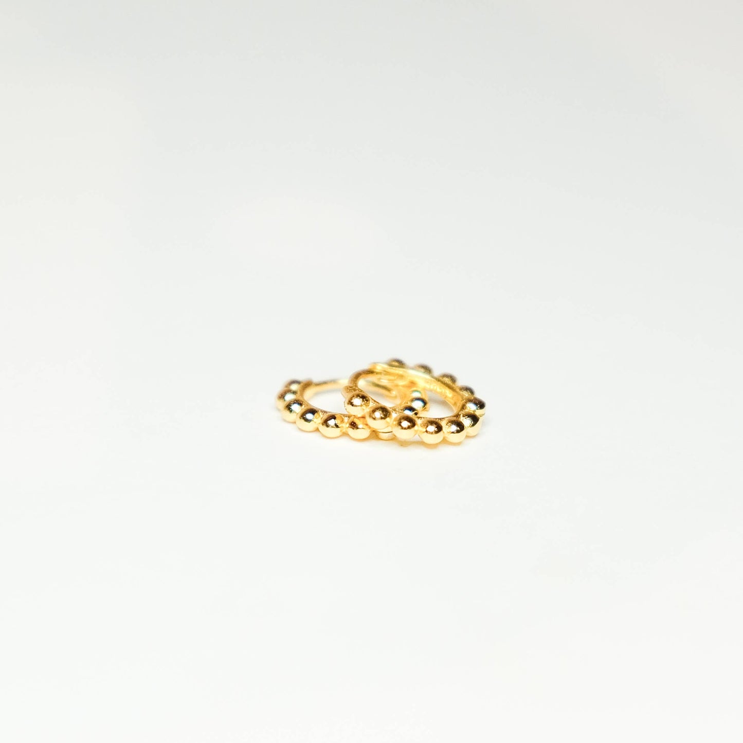 Gold Beaded Huggie Earrings