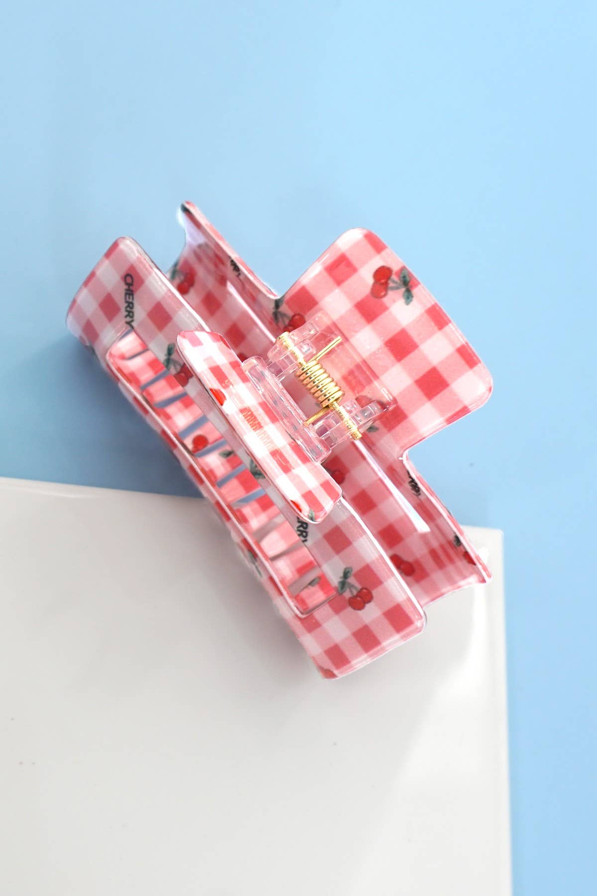 Cherry Checker Hair Clip