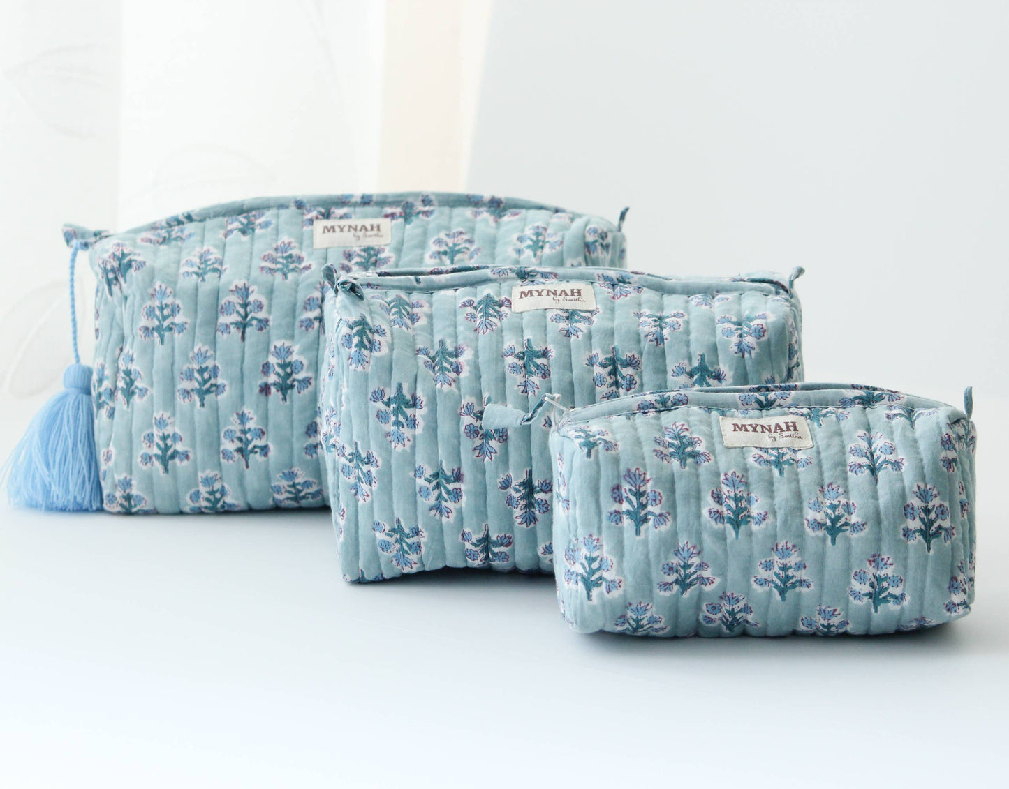 Block Print Quilted Make-Up Bag