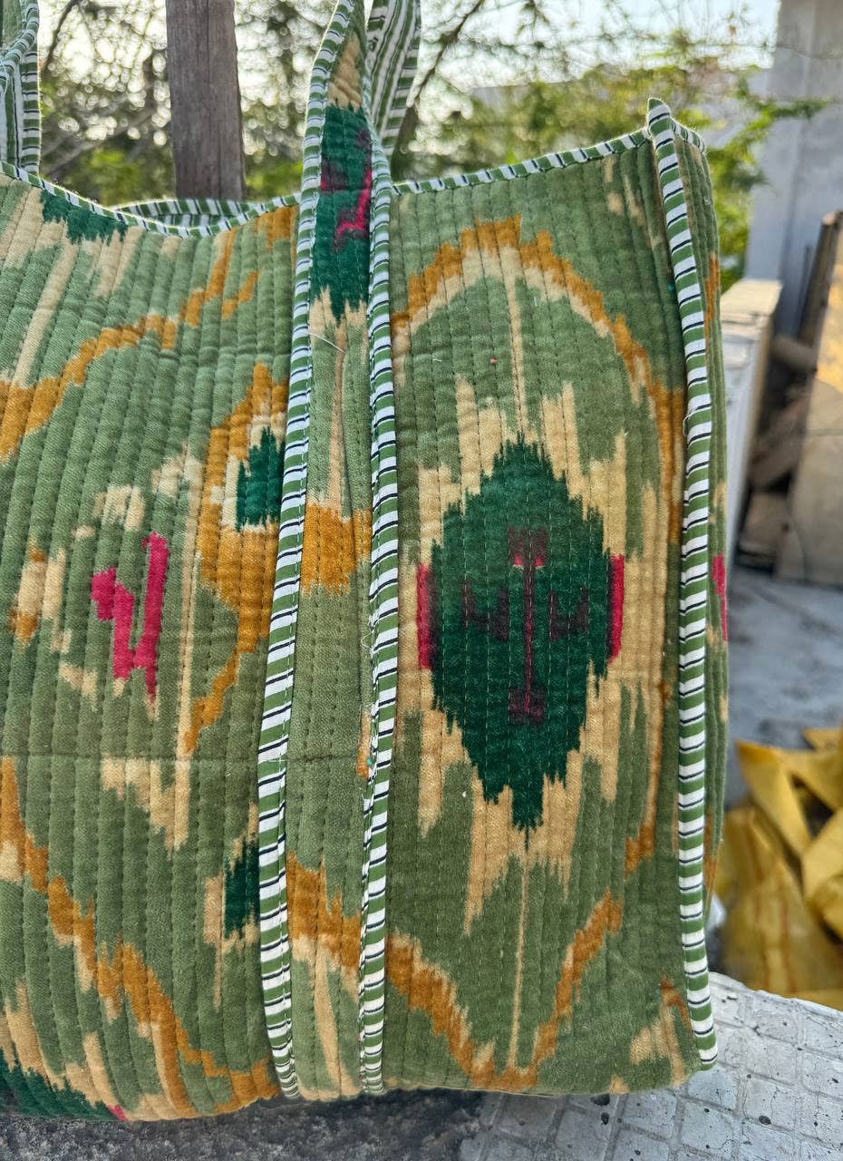 Ikat Velvet Large Tote