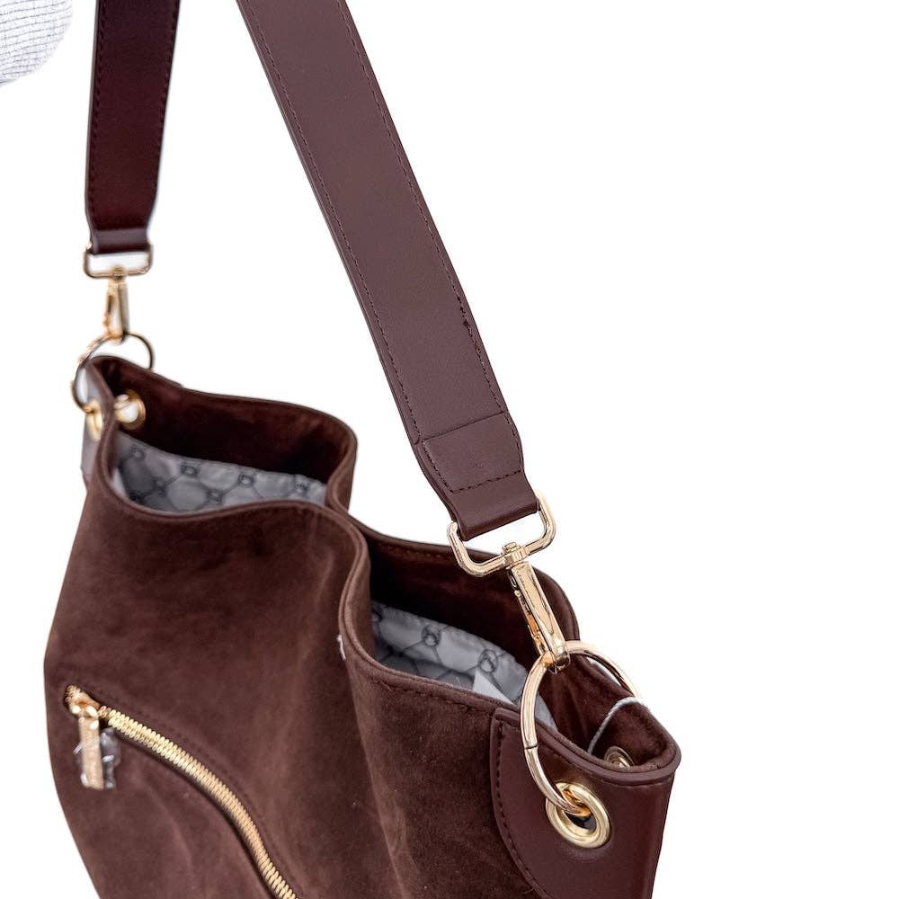 Rosalie Rivet Suede Hobo Bag