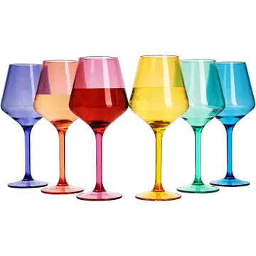 Unbreakable Colored Stemmed Wine Glasses