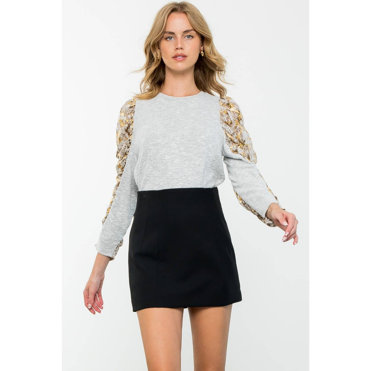 THML Mixed Media Knit Top