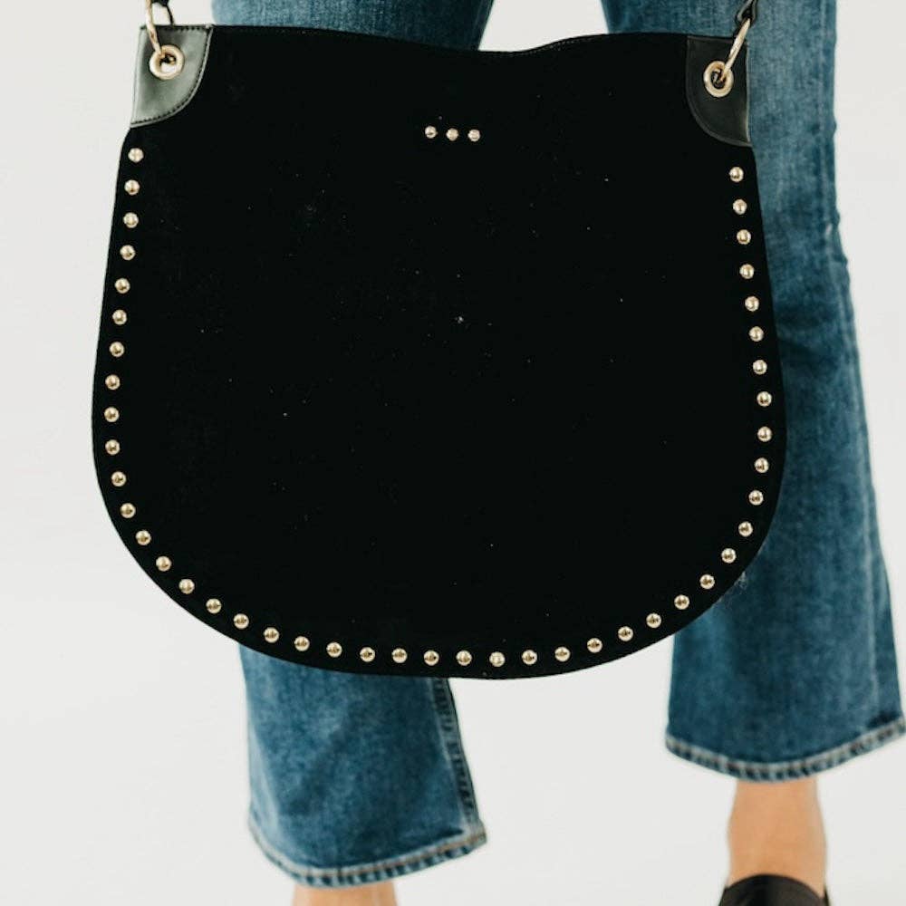 Rosalie Rivet Suede Hobo Bag