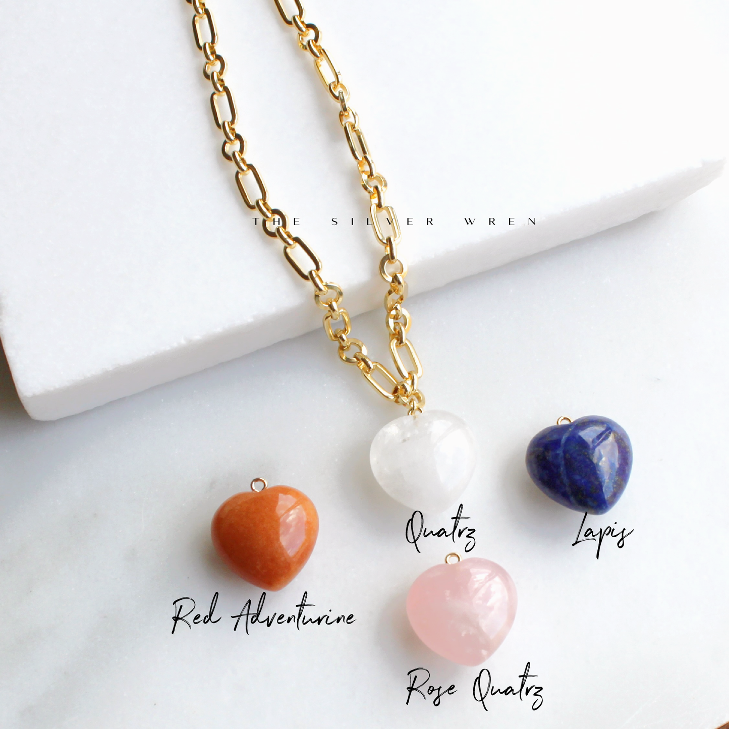 Stone Heart Pendant Necklace