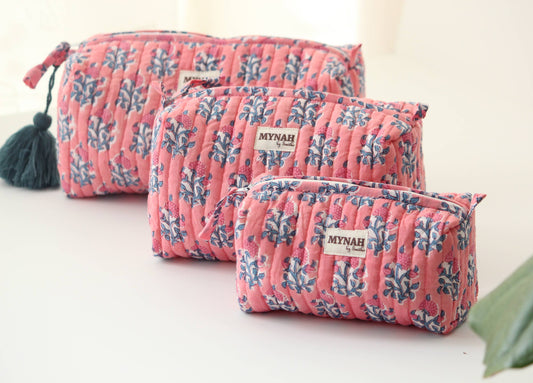 Melon Sorbet Quilted Travel Pouch