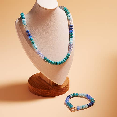 Small Ombre Beaded Mixed Stretch Bracelet