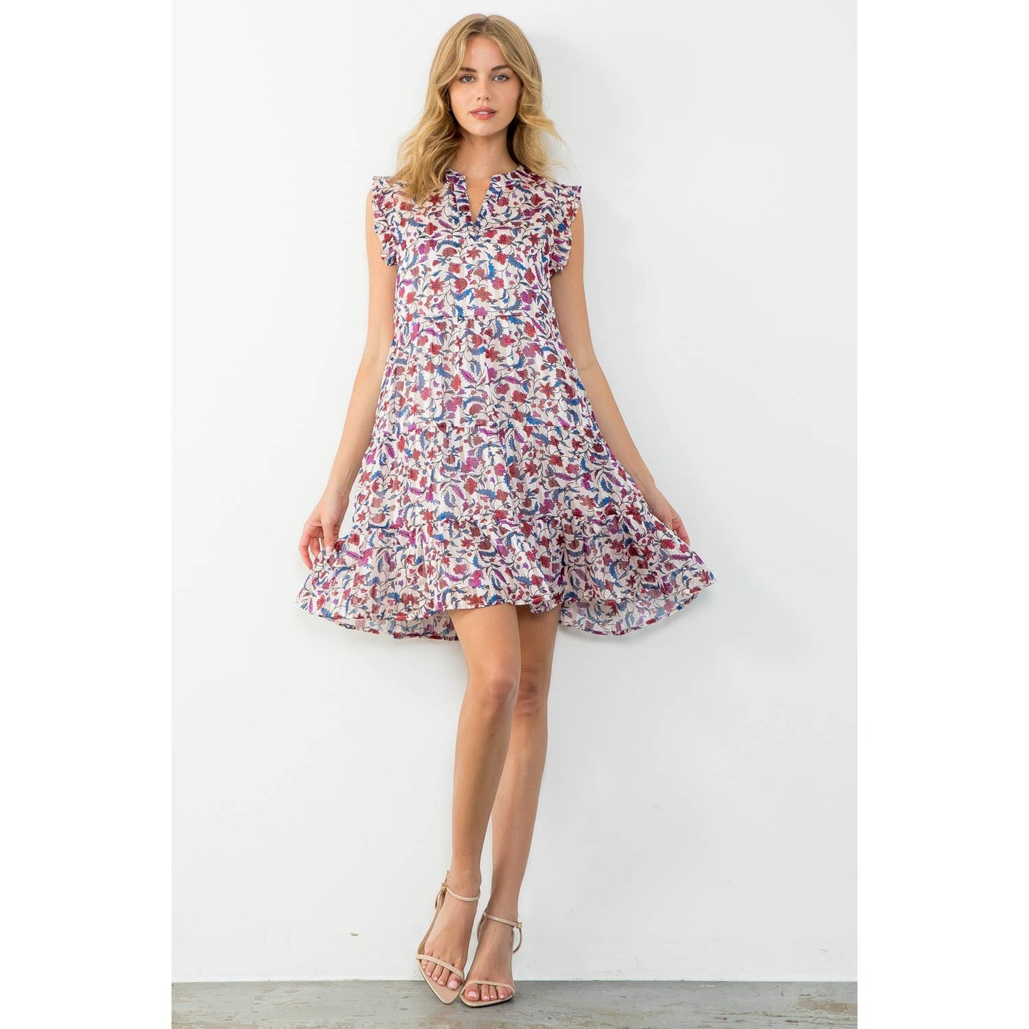 THML Flora Gold Thread Dress