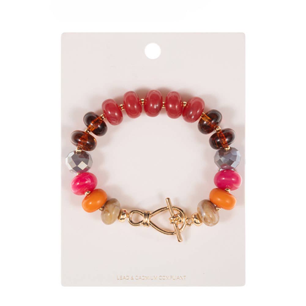 Ombre Chunky Beaded Stretch Bracelet