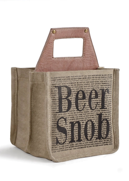 Up-Cycled Canvas Beer Snob Beer/Wine Caddy