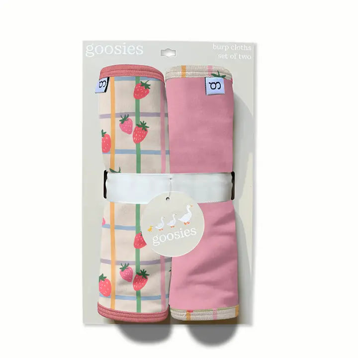 Goosies Strawberry Patch Burp Cloth Set