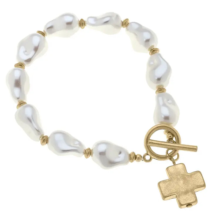 Beverly Freshwater Pearl Cross Stretch