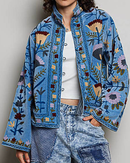Embroidered Velvet Jacket