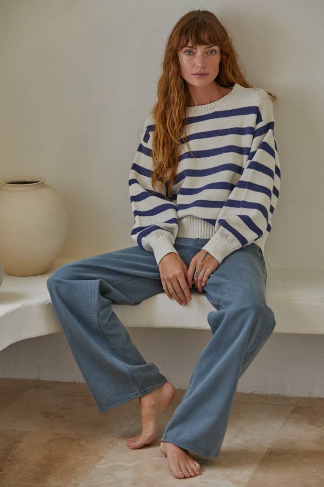 By Together Oversized Striped Sweater Top