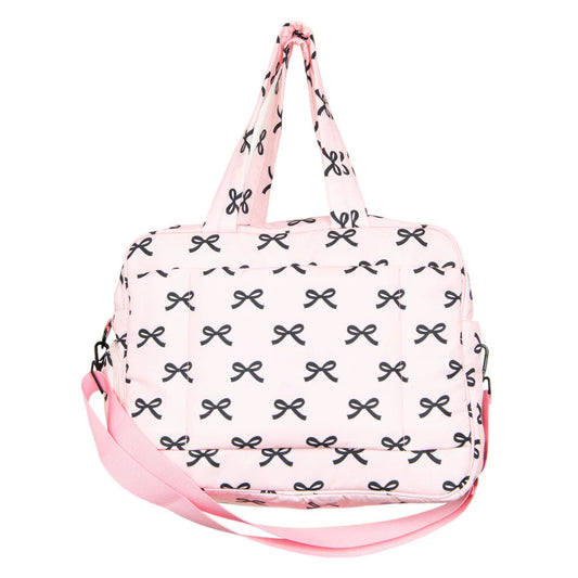 Black & Pink Bows Duffel Weekender