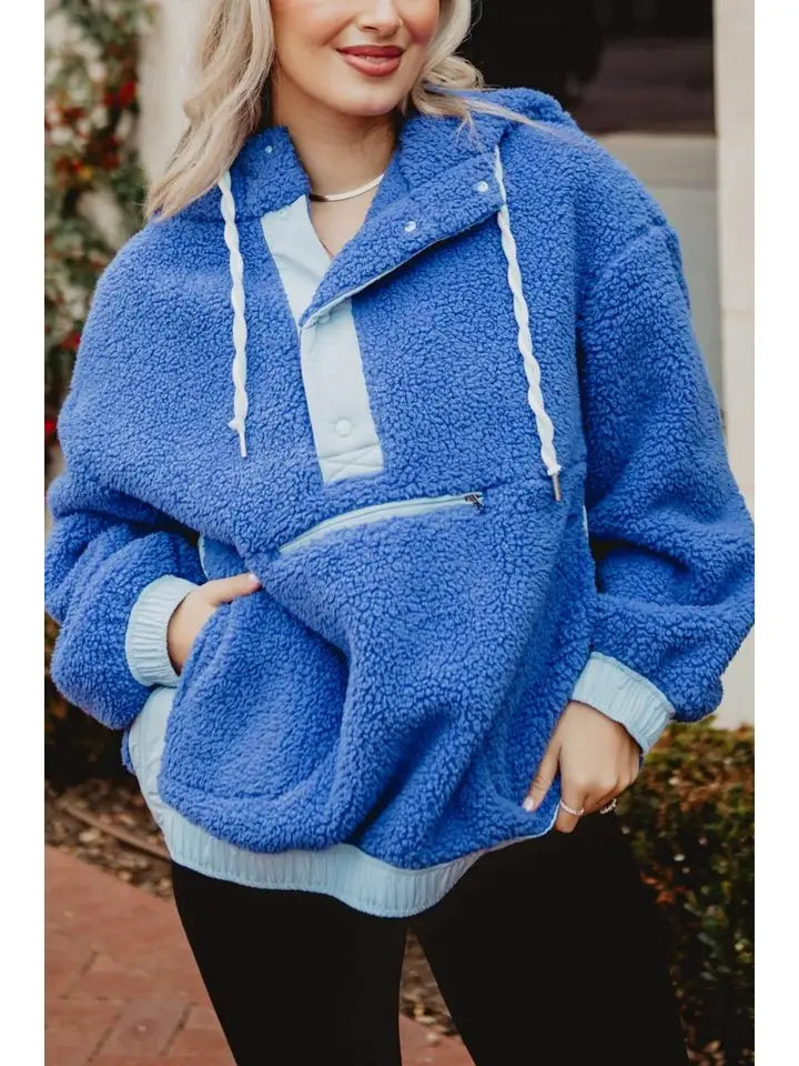 Two-Toned Sherpa Pull Over