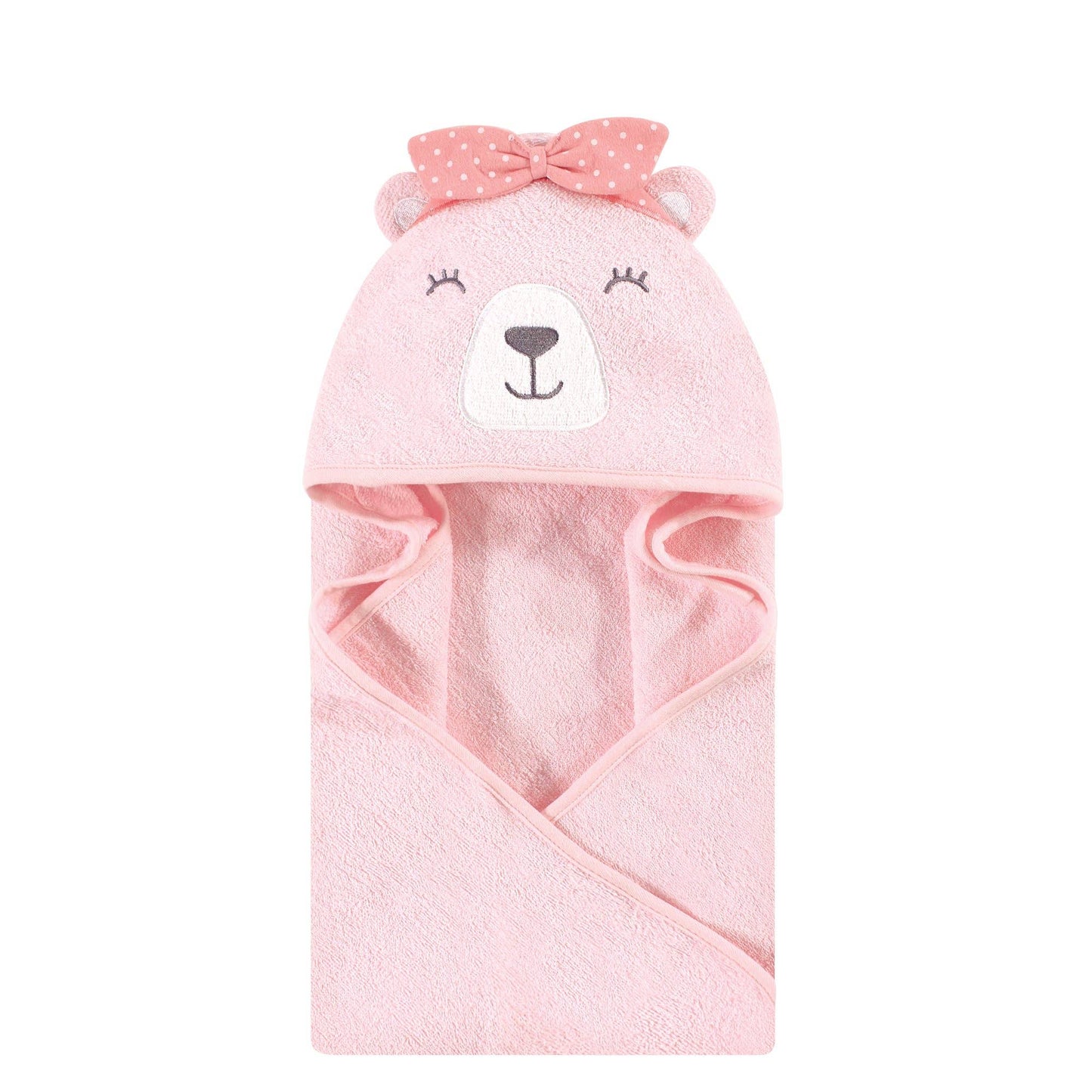 Baby Bear Pink Cotton Hooded Towel