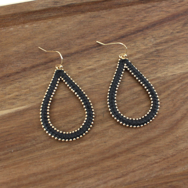 Faux Leather Teardrop  Earrings