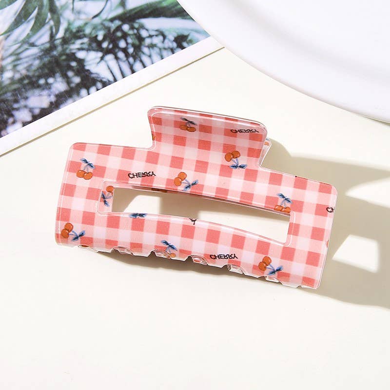 Cherry Checker Hair Clip