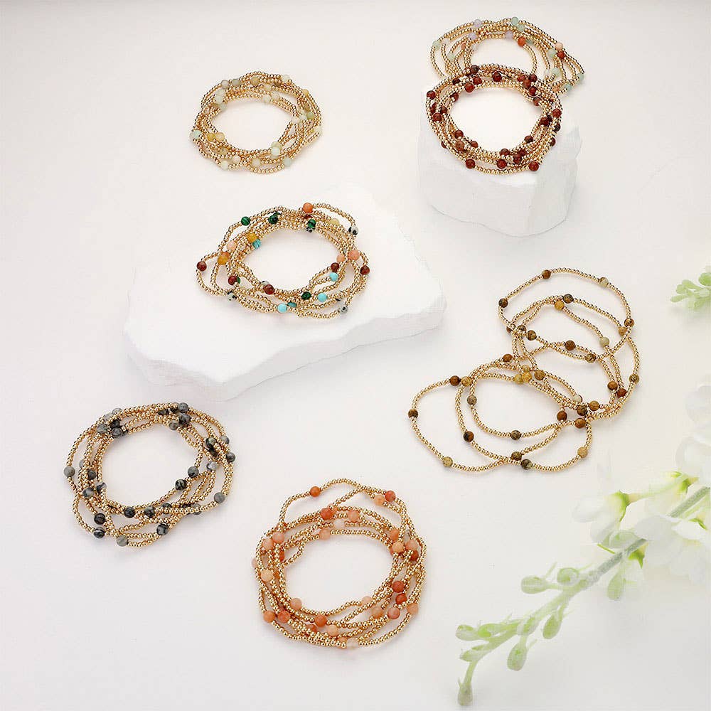 Natural Stone Multi Layered Bracelets