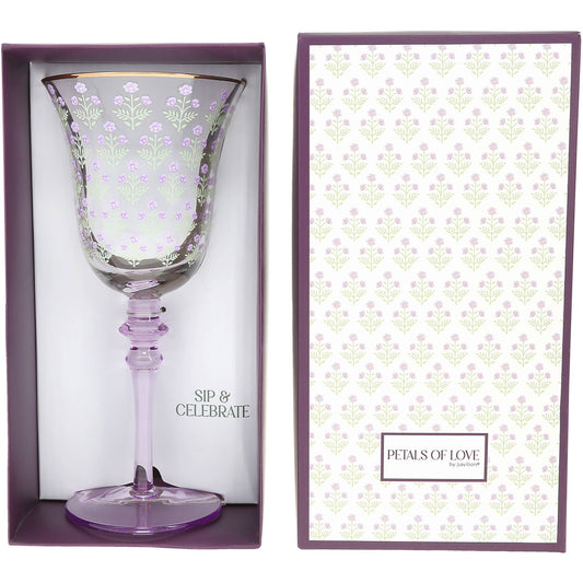 Petals Gift Box Wine Glass "Sip + Celebrate"