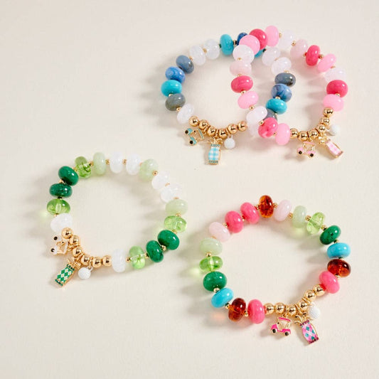 Golf Charm Beaded Bracelet