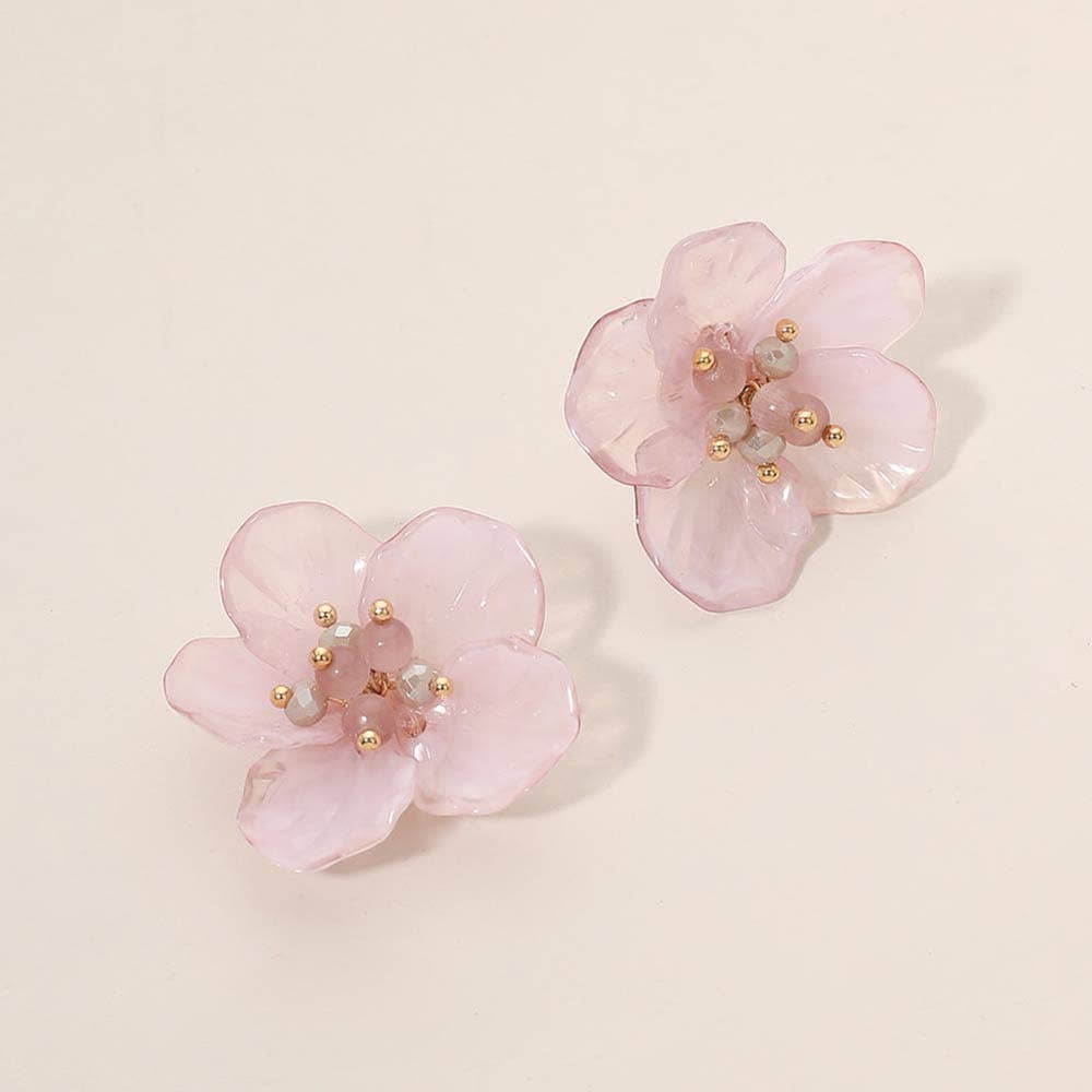 Resin Petal Flower Earrings