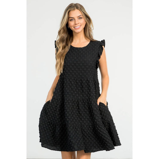 THML Textured Little Black Dress