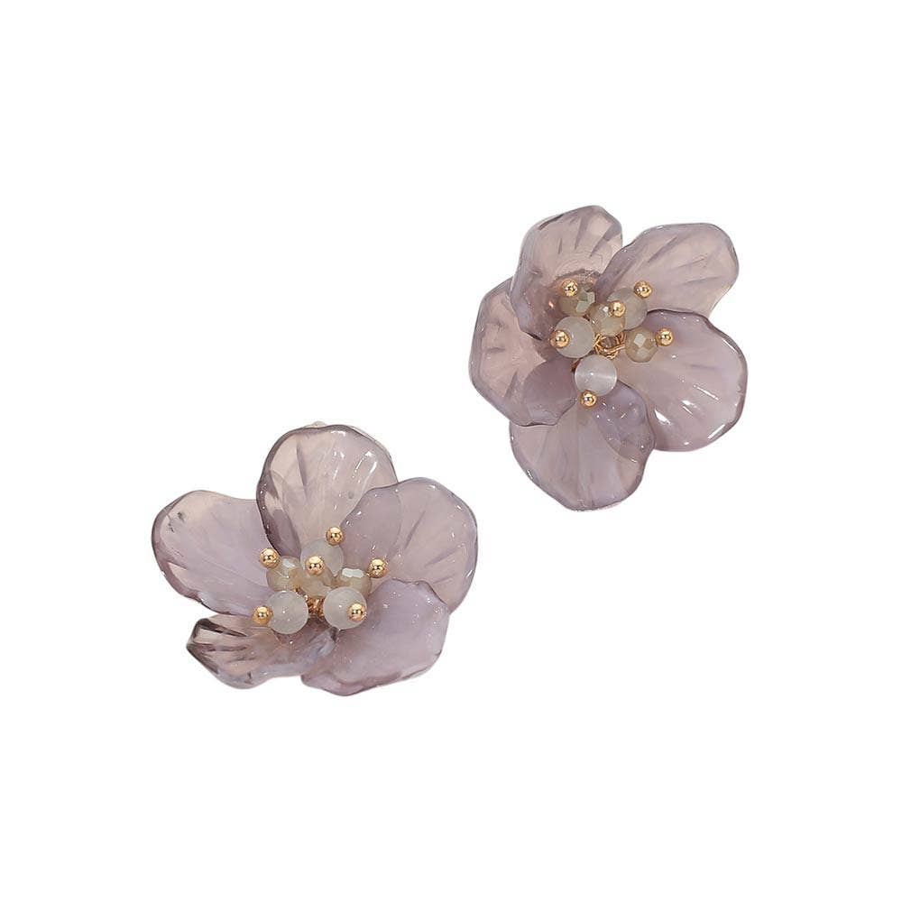 Resin Petal Flower Earrings