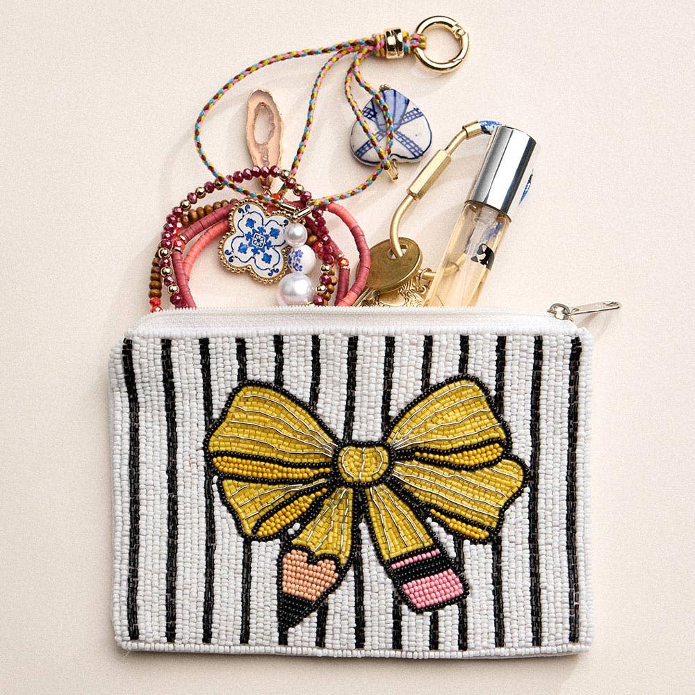 Pencil Bow Coin Pouch