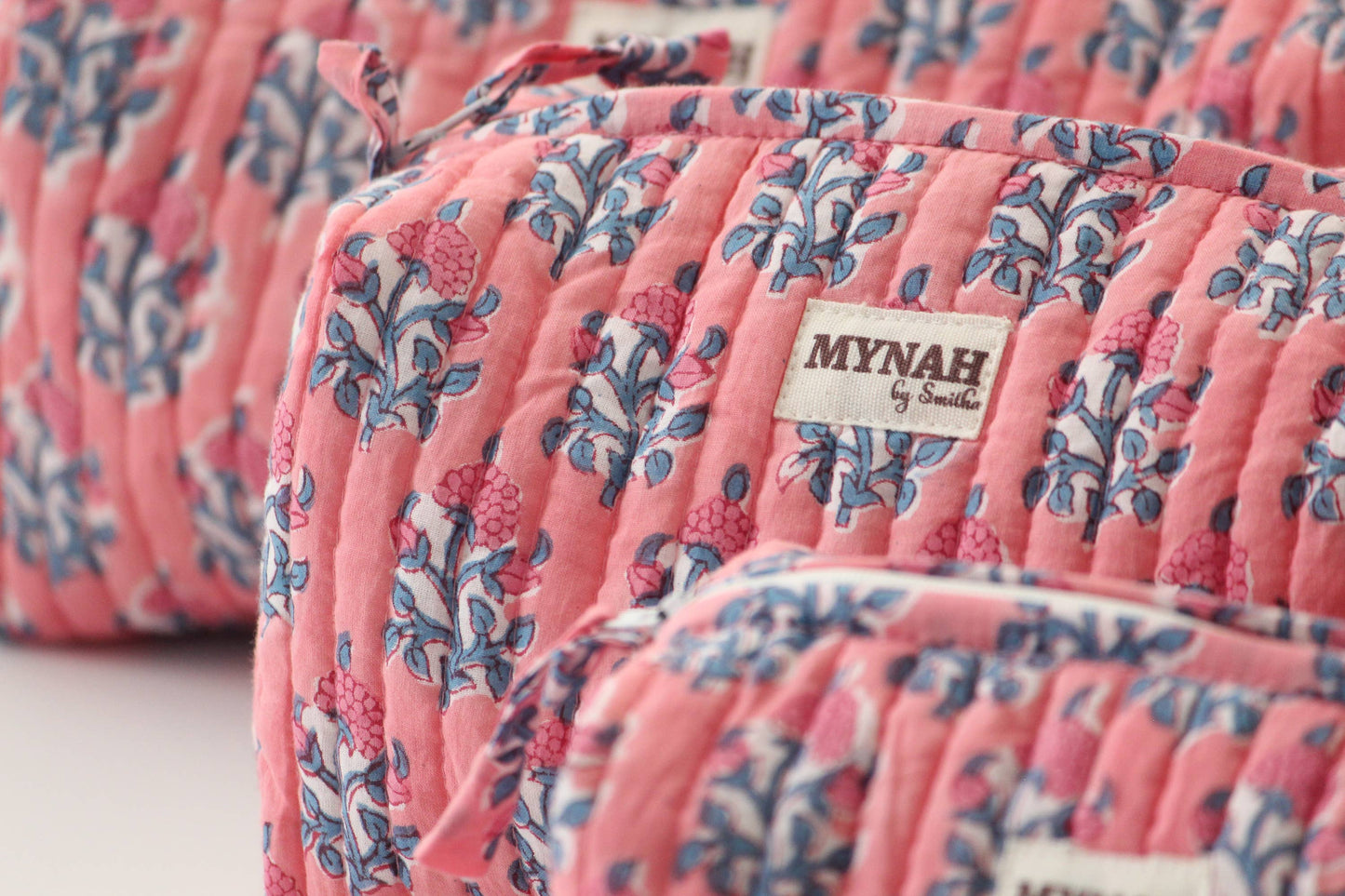 Melon Sorbet Quilted Travel Pouch