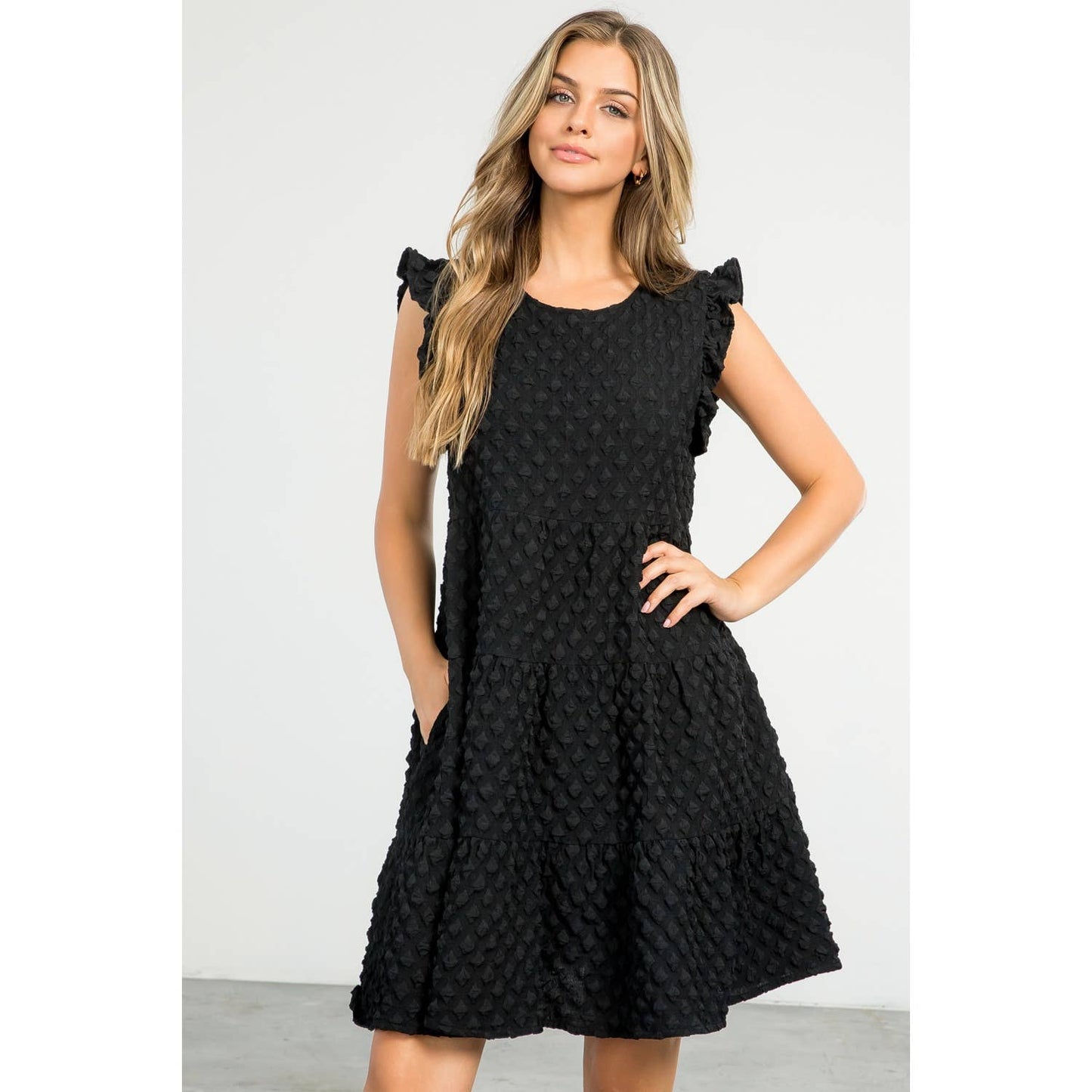 THML Textured Little Black Dress