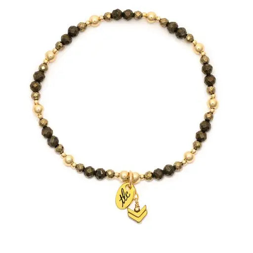 TLC Chalcopyrite & Gold Design Stretch Bracelet
