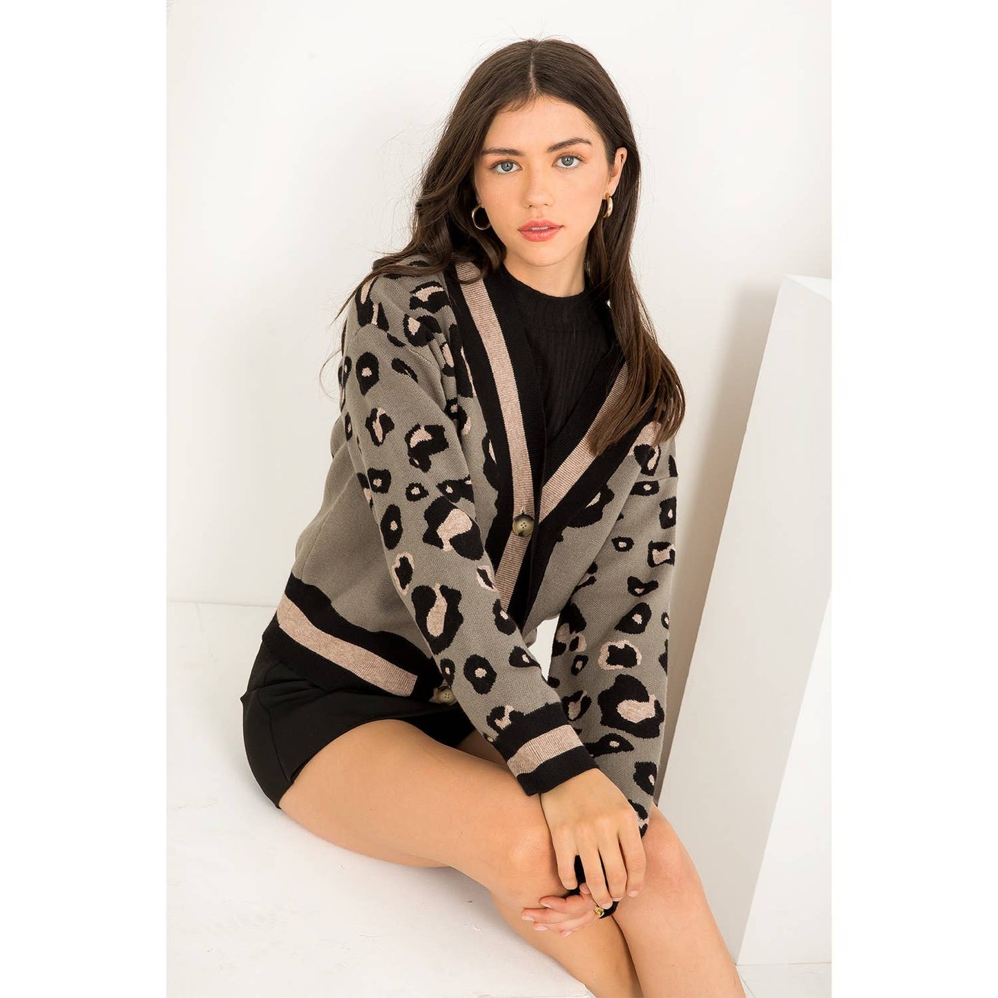 THML Cheetah Knit Cardigan