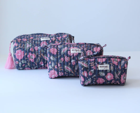 Rose Garden Quilted Travel Pouch