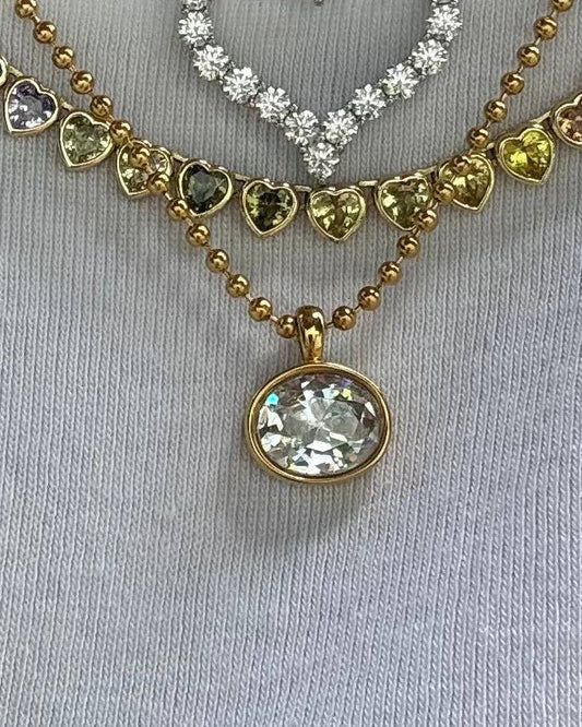 Oval Bezel Necklace