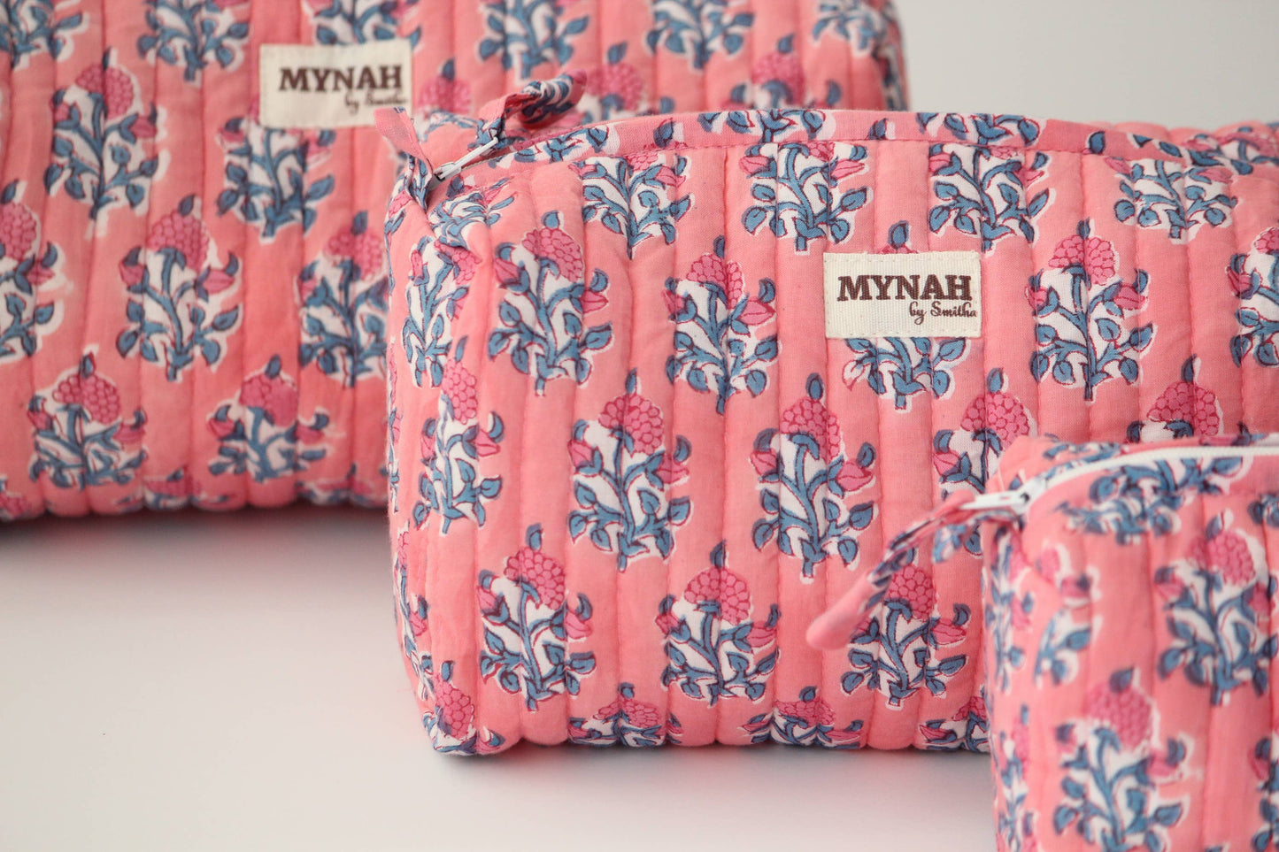 Melon Sorbet Quilted Travel Pouch