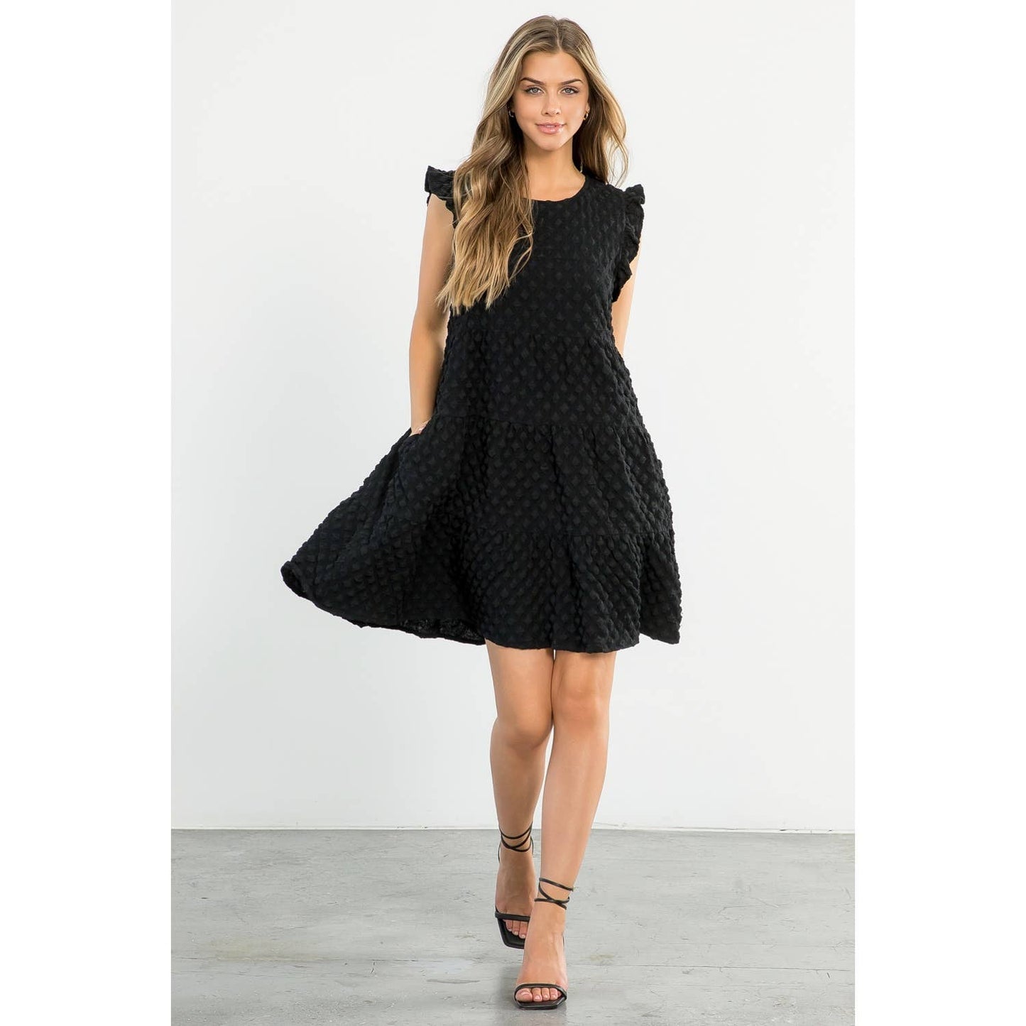 THML Textured Little Black Dress