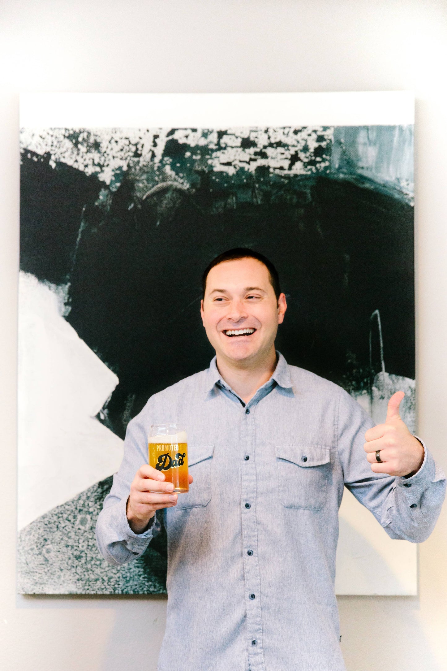 Promoted to Dad Beer Glass