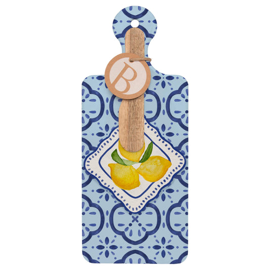 Lemon Cheese Board & Wood Spreader Set