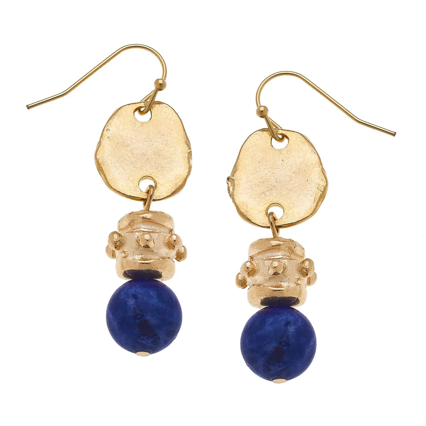 Susan Shaw Gold Dotted Drop Earrings