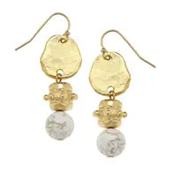 Susan Shaw Gold Dotted Drop Earrings