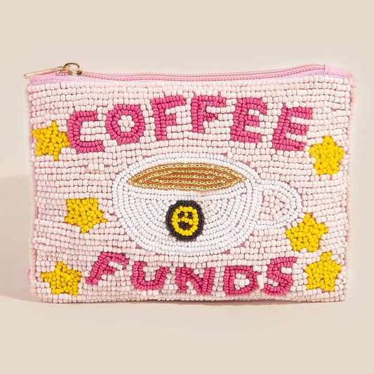 Coffee Funds Seed Beaded Coin Purse