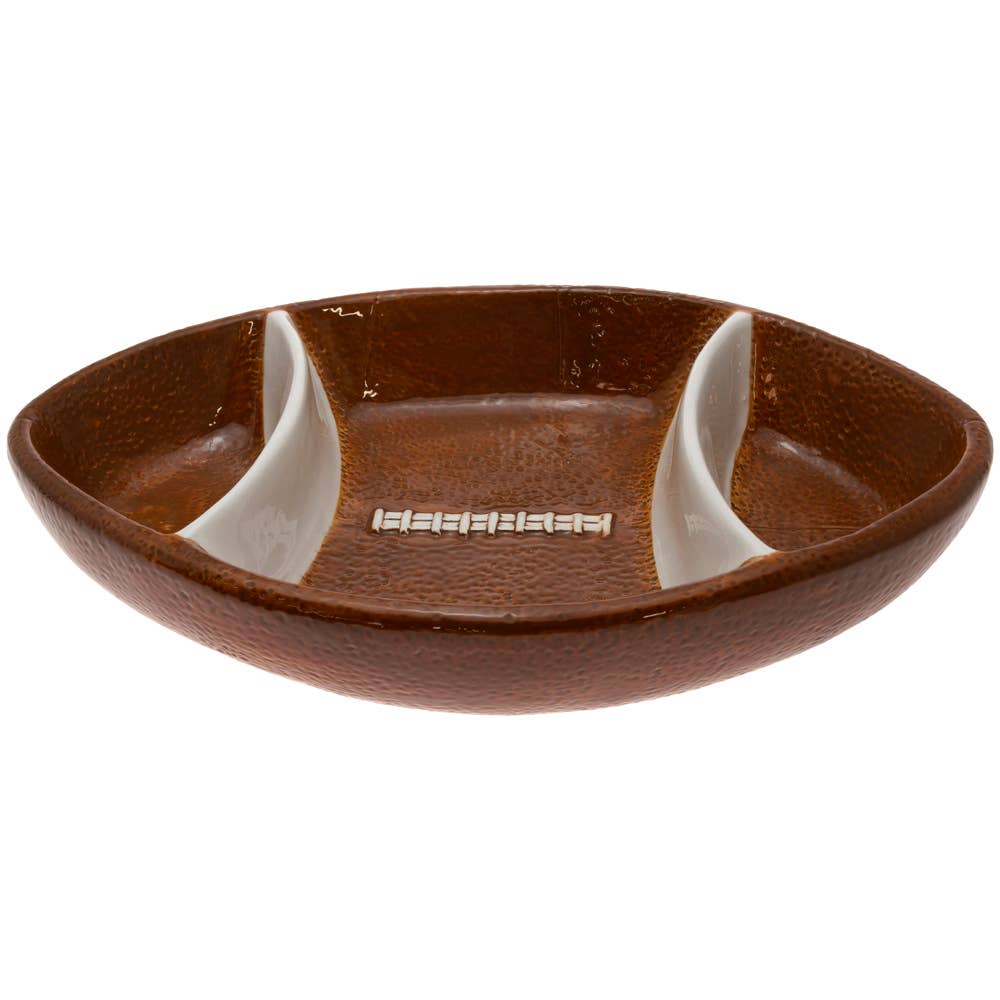 Football Ceramic Chip & Dip Bowl