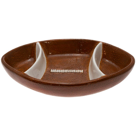 Football Ceramic Chip & Dip Bowl