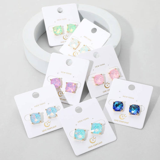 Cushion Stud Earrings