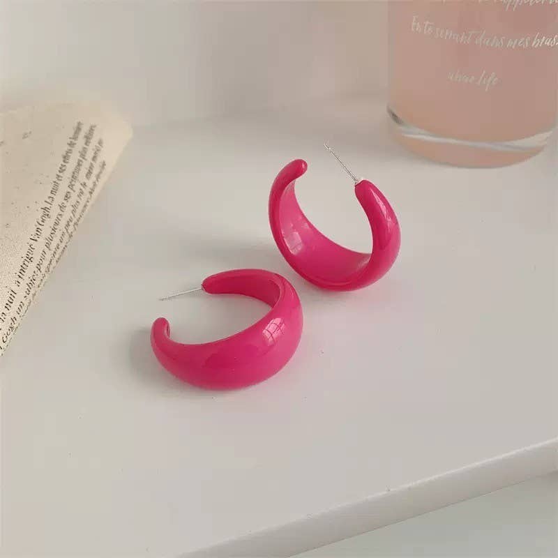 Acrylic Chunky Hoop Earrings